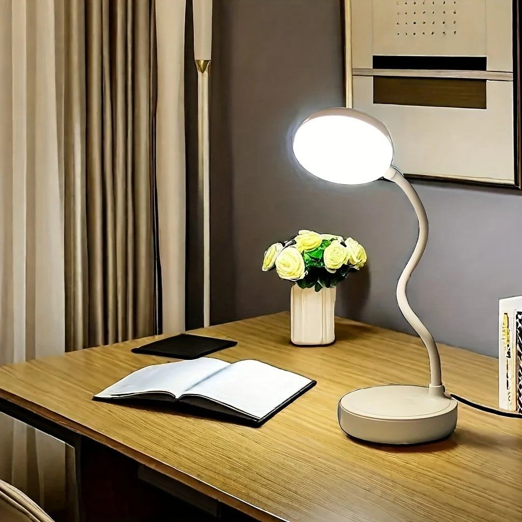 LED Desk Lamp With USB Charging Port Flexible LED White Light Perfect for Home Office Reading Study