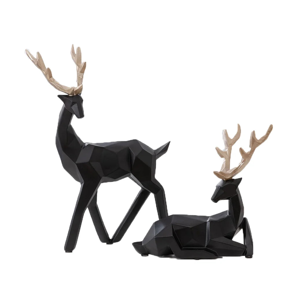 European Style Decorative Items Creative Resin Crafts  Decorative Items  Geometric Deer Ornaments Gifts  Living Room Home