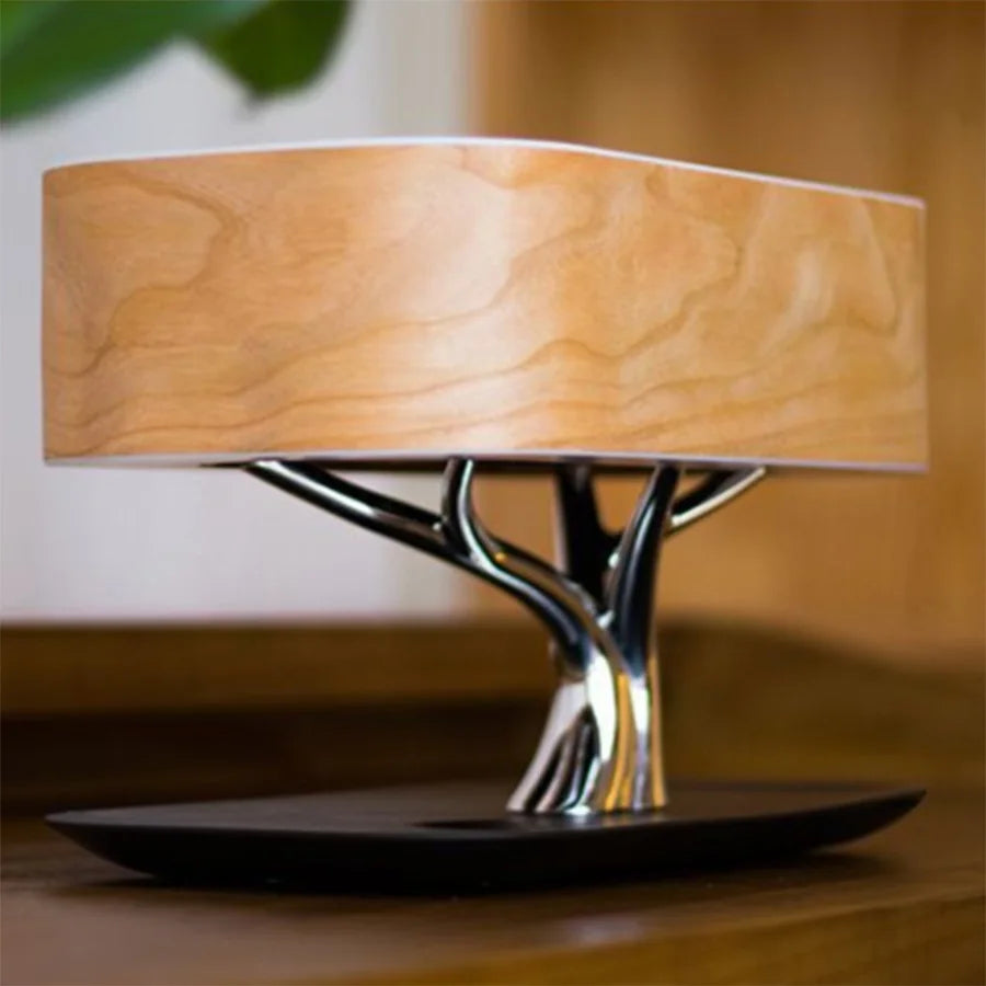 Smart Bedside LED Desk Lamp Built-in Bluetooth Speaker Wireless Phone Charger Smart LED Dimmable