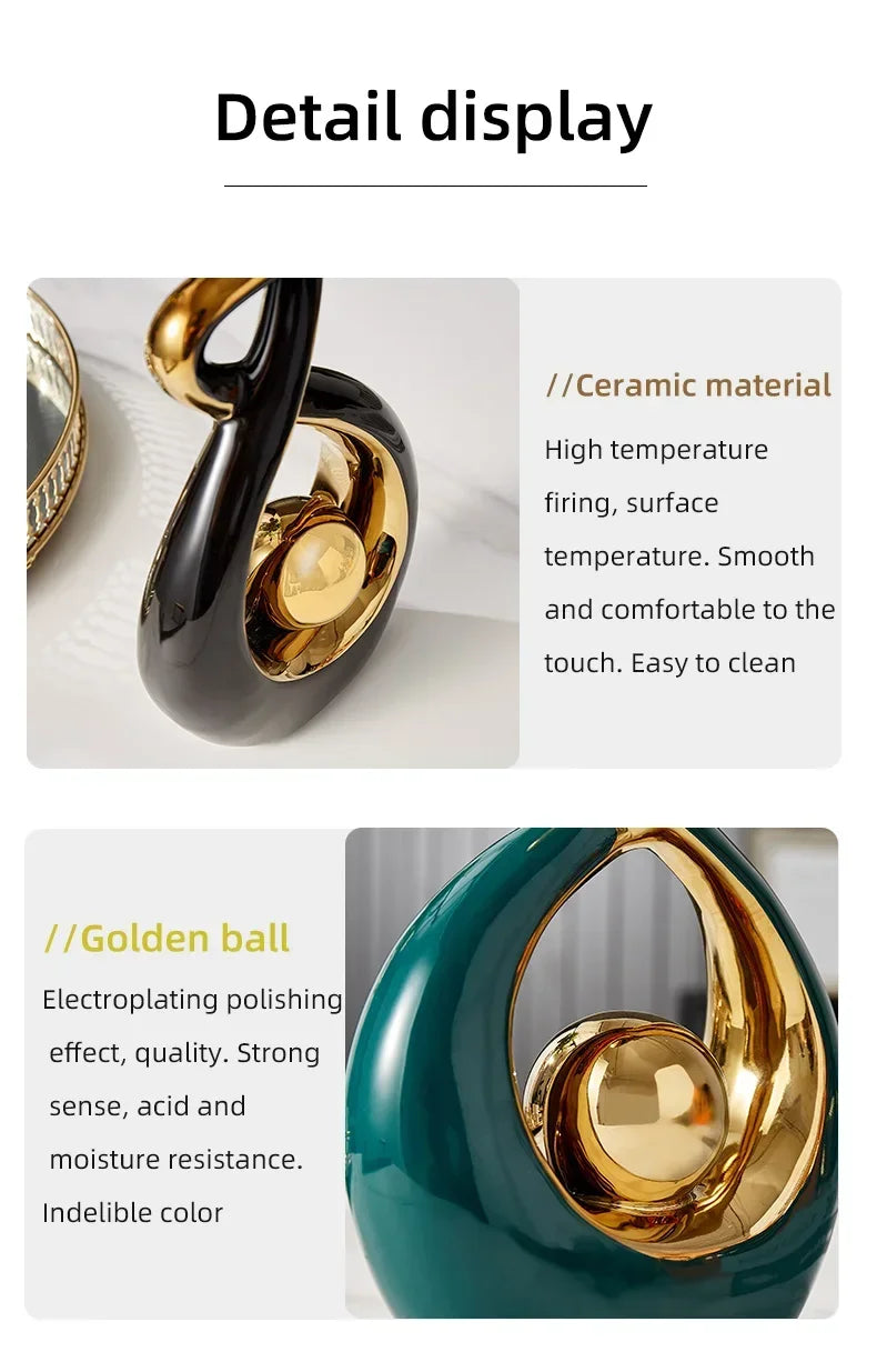 Nordic ceramic figurines for home decor