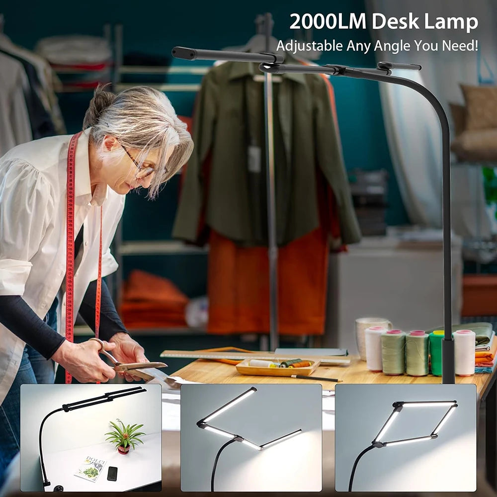 Led Desk Lamp with Clamp Architect Desk Lamp for Home Office 24W Ultra Bright Auto Dimming PC Light