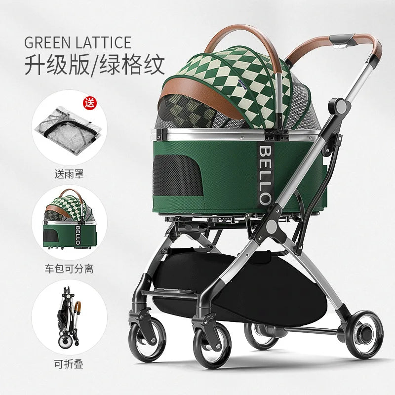 Pet Stroller Cats Dogs Carrier Wheels