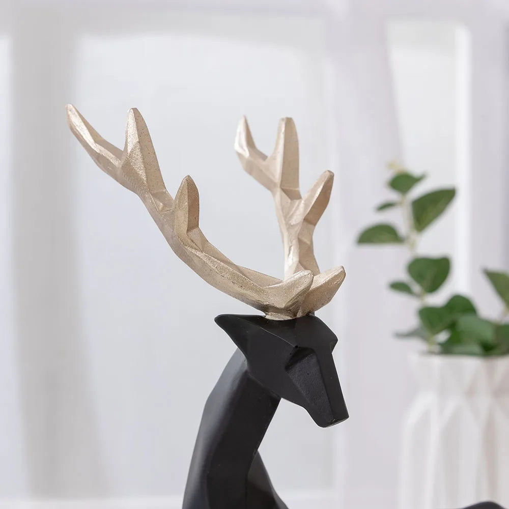 geometric resin deer ornaments