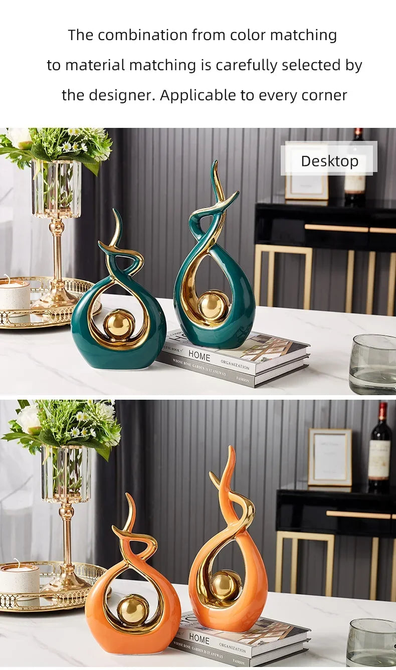Nordic ceramic figurines for home decor