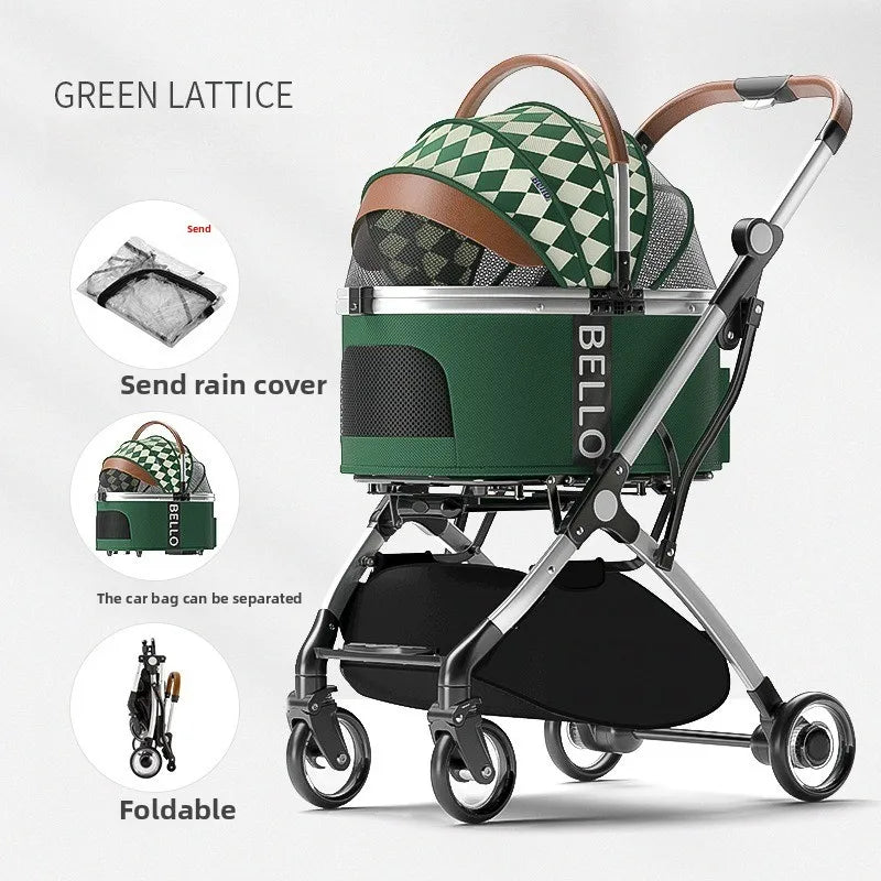 Pet Stroller Cats Dogs Carrier Wheels