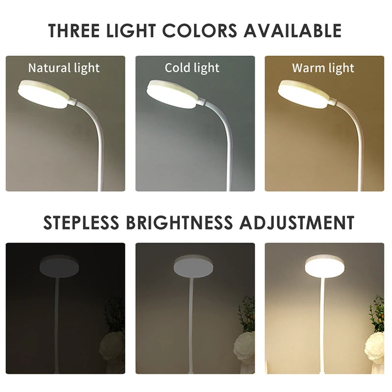 LED Desk Lamp 3 Levels Dimmable USB Rechargeable Battery Powered Portable Touch Table Light Eye protection