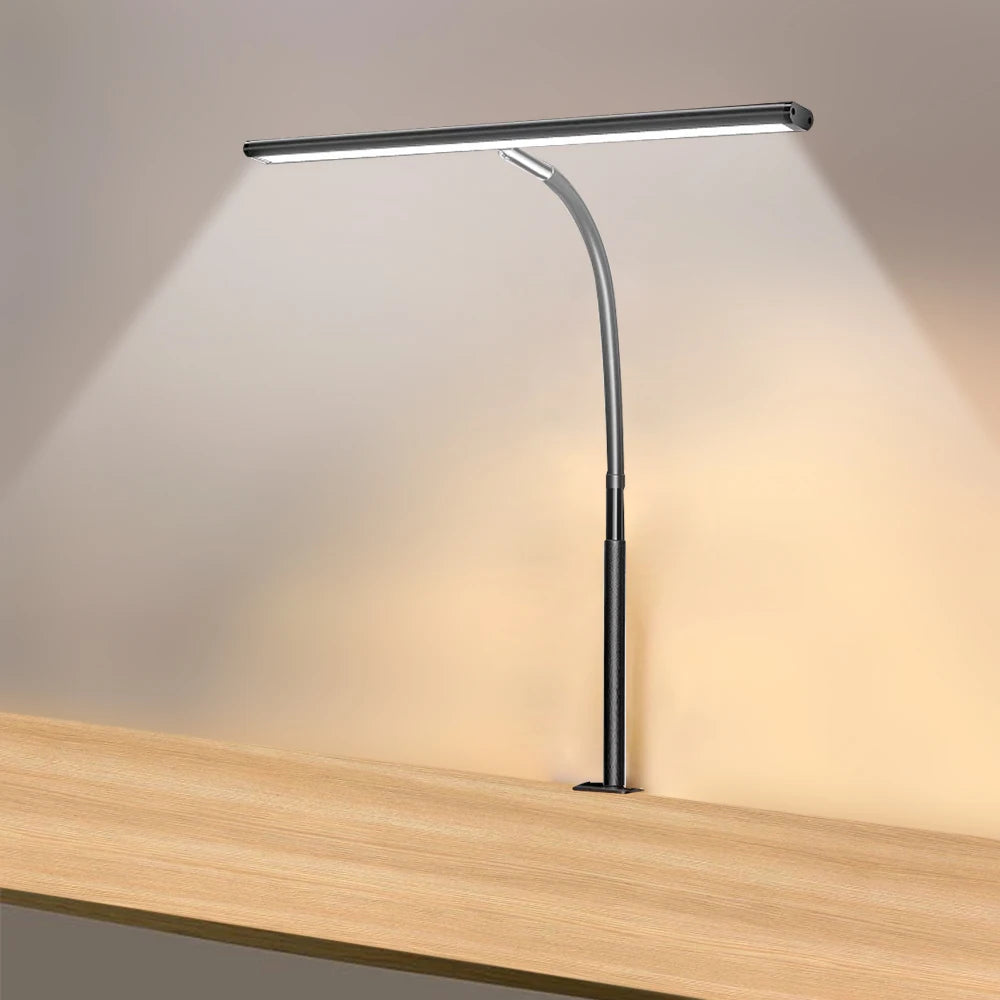 LED Desk Lamp Eye-Care Reading Desk Lamp with Flexible Gooseneck Stepless Dimming